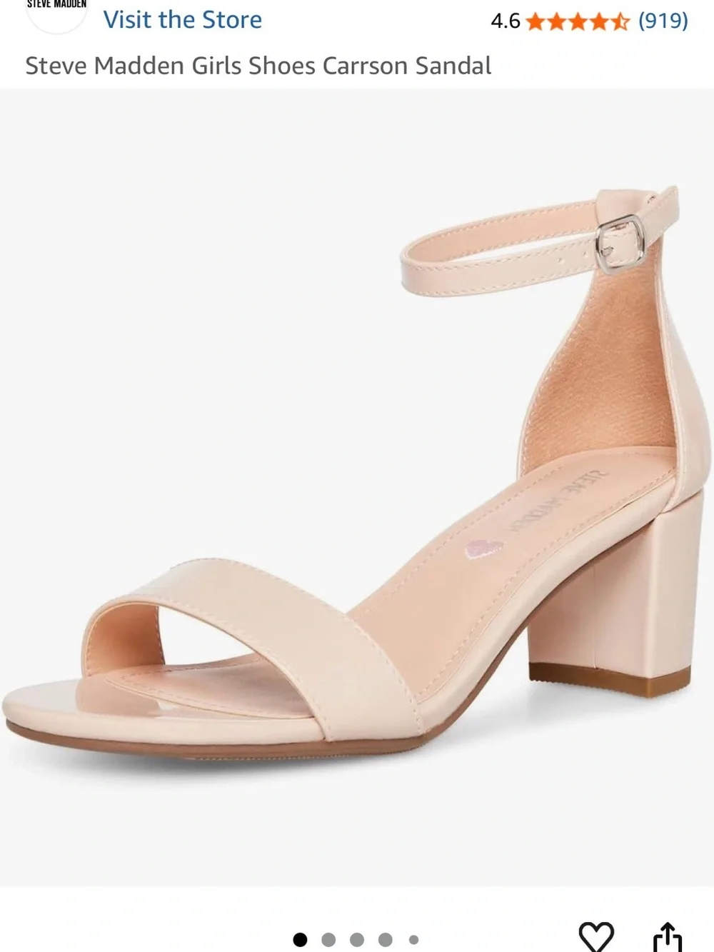 Blush Ankle-Strap Patent Sandals - Steve Madden, size 2